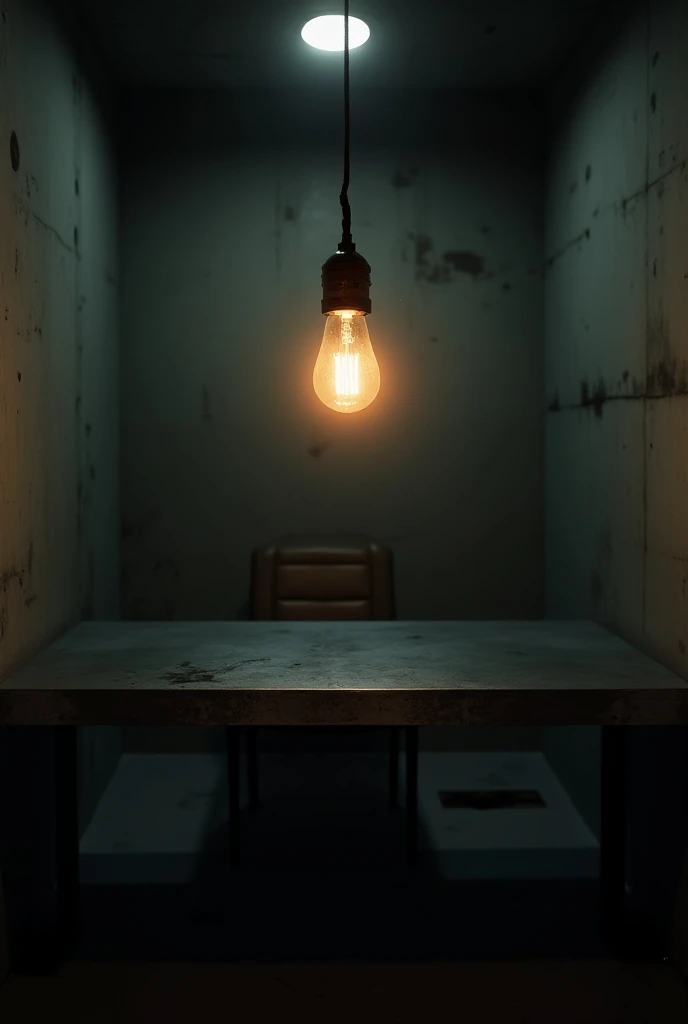 Could you create an image of a burning light bulb in an interrogation format