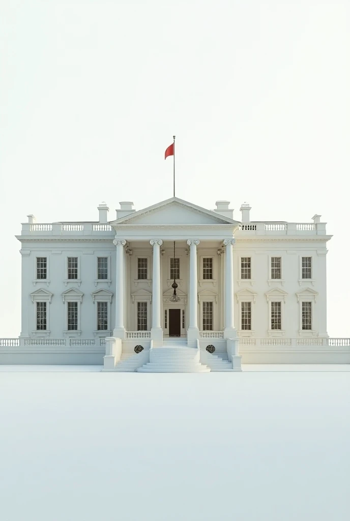 white house highlight by dark red color . change style. Remove red color and change the house style. remove highlight. Is that even a house?