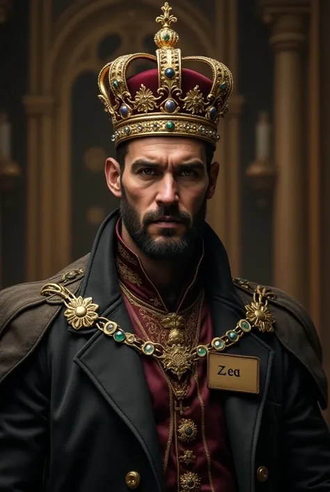 Man With crown with Zed name tag