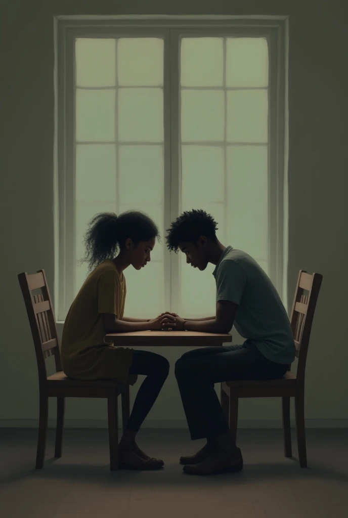 Young and black couple, sad and melancholy,   Talking About How Strangers They Became to Each Other