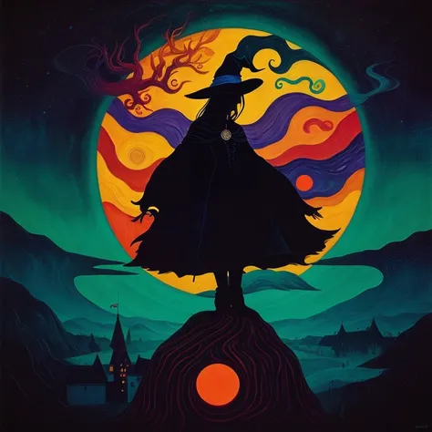 various colorful geometric shapes realistic witch andy kehoe edvard munch