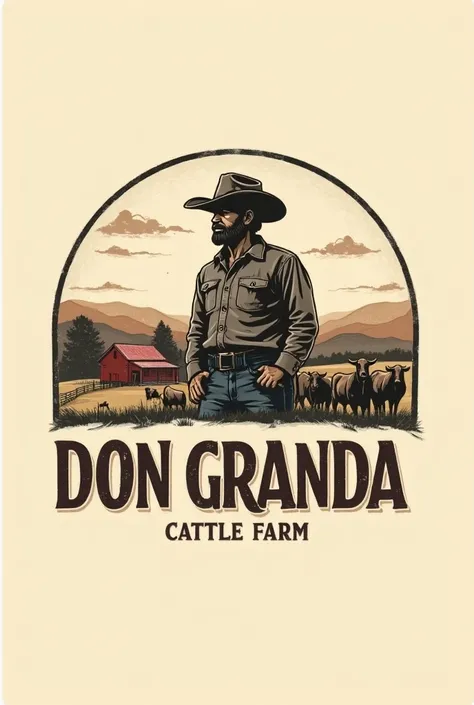 I want you to create a nice logo to brand a product sold on a cattle farm and that bears the name don granda