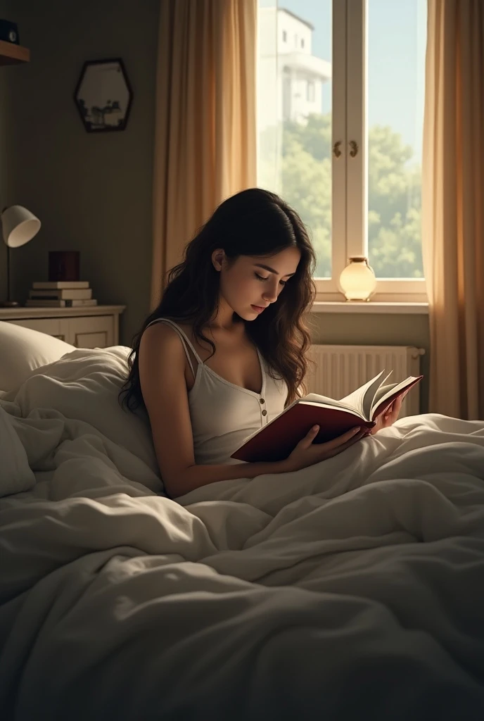 A  reading on a bed 