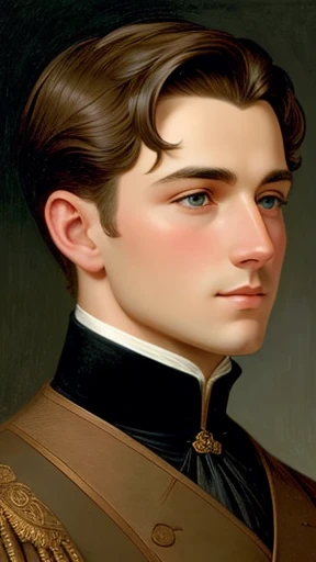  A handsome young man Judæus short hair focuses on his face 