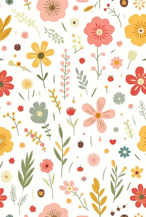 Dots and flowers pattern for print 