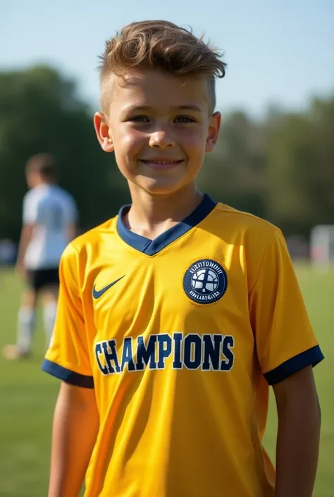 A soccer jersey that says "5TH GRADE HIGH SCHOOL VOLLEYBALL CHAMPIONS"