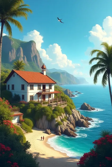 Animated image of Pablo Nerudas house in Isla Negra 