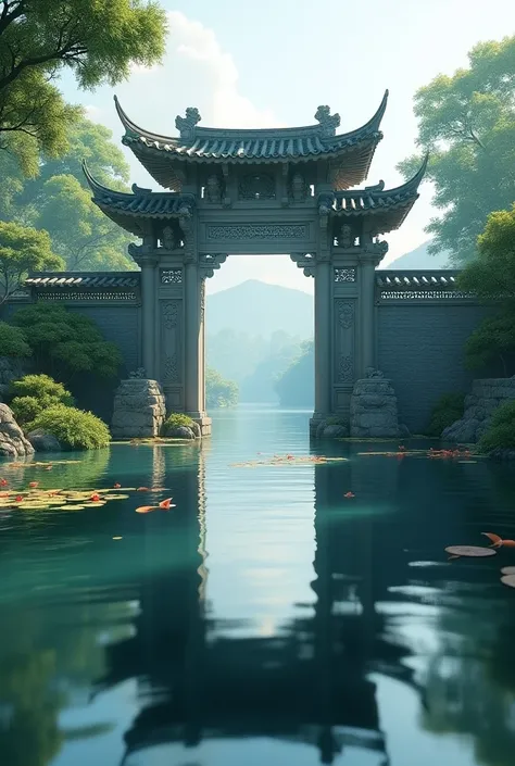 a beautiful image with waters and a water gate