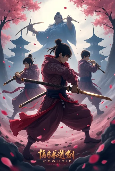 A poster of a cool new ninja + samurai anime called Shoji legends 