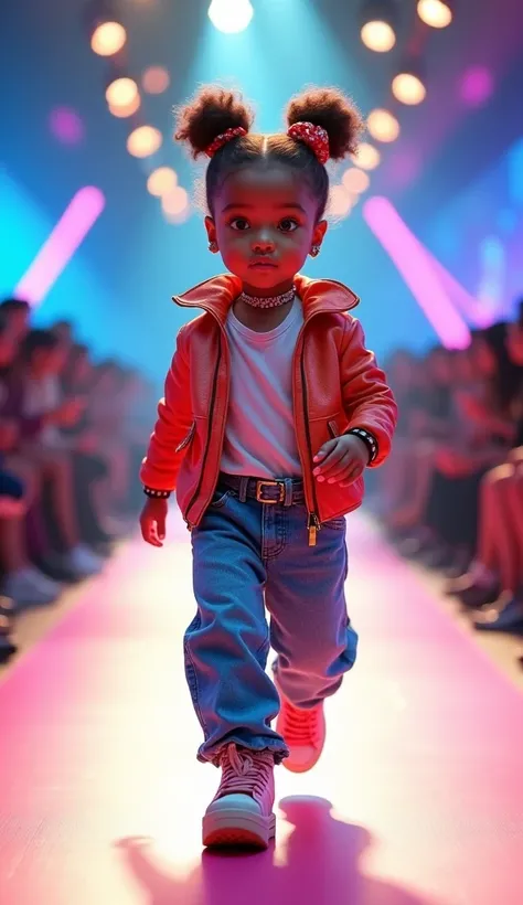 the babe takes to the catwalk in 90s style