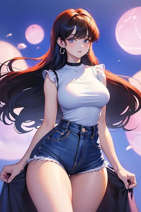 (ranma chan) (ranma saotome)(1solo)(1girl)((Solo)) ((Masterpiece)) ((High Quality)) (slim thick)((Perfect Face)) ((Wide Hips)) ((Narrow Waist)) ((Beautiful)) ((Redhead)) ((Long Hair)) ((Light Skin)) ((Cute Nose)) ((BLue Eyes)) ((Young)) ((Transparent Tee S...