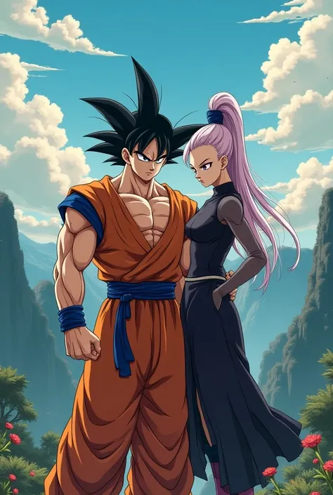 A beautiful photo of Goku, even better than Gozo, with Makima with him