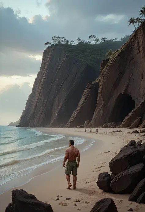 balor lora dndlora, full body, on a deserted rocky beach