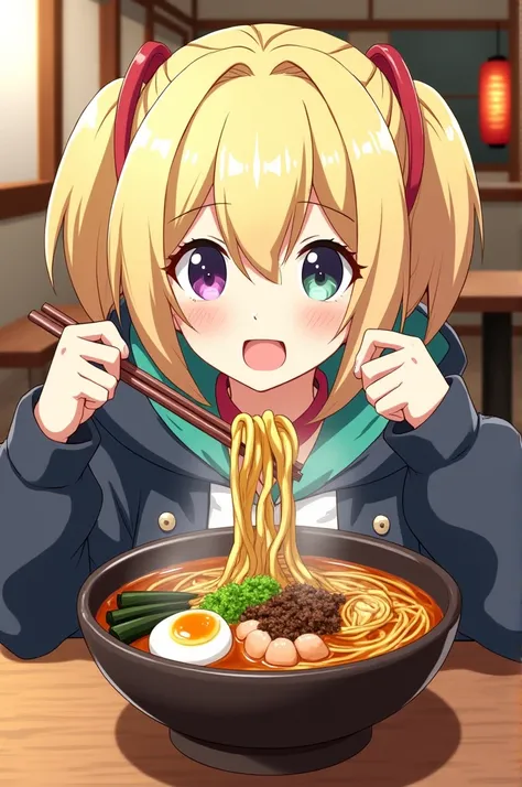 Bridget from guilty gear strive eating ramen