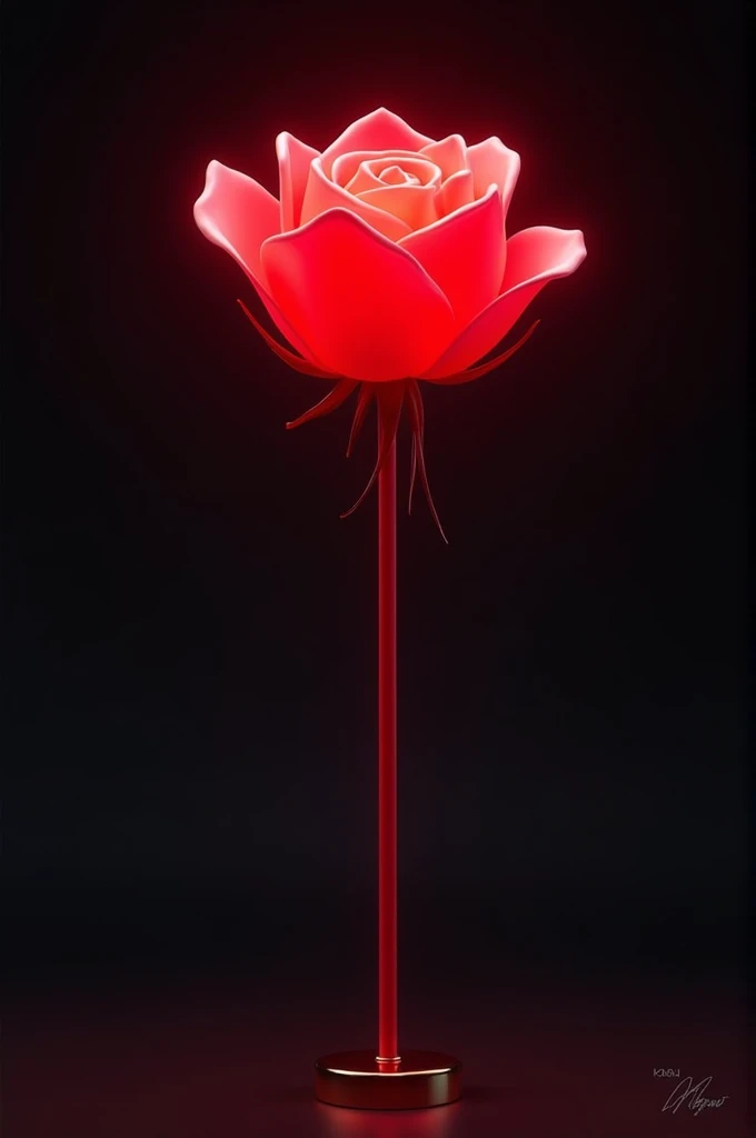 Make a Kpop lightstick that has the top like a red rose