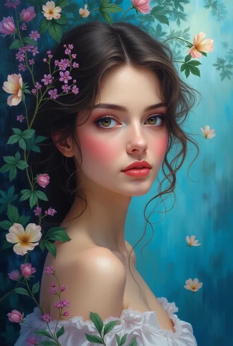 Color Panting art of beautiful woman 