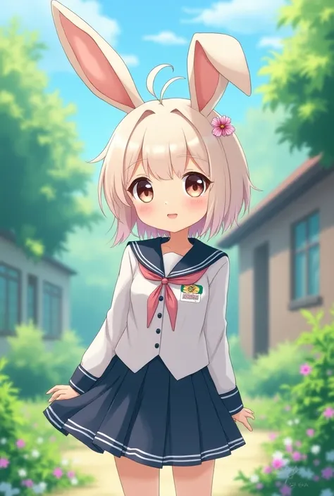 Female rabbit in anime girl uniform 