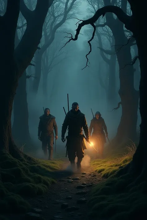 Hunters in the middle of the dark forest image 9:16

