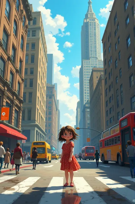 A girl in the middle of a street