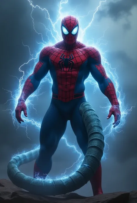  combines the magic of superhero Spider-Man with an electric eel, scary and epic look 