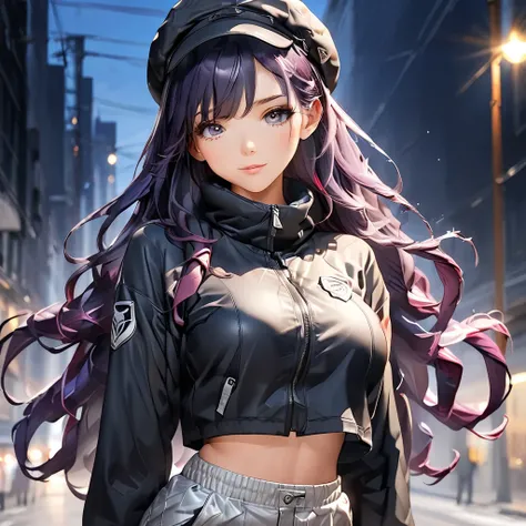 Masterpiece, 4K, HDR, full HD, (best quality), (ultra detailed), (only), intricate ANIME TYPE, best quality, 1girl, deep purple hair , hyper beautiful face, purple hair, perfect anatomy, shiny skin, full body, alone (shiny purple hair, long hair), looking ...