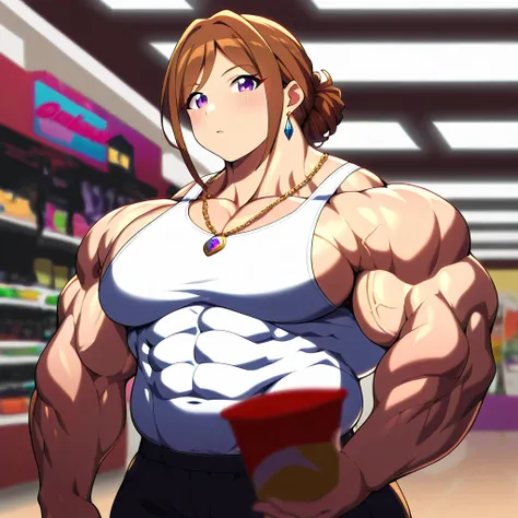 muscular girl, ((((huge)))) girl, (((((flat))))) chest,((((((wide)))))) shoulder, 1girl, ((((thick)))) neck, (((((wide))))) pecs, ((((muscular, muscle, big girl, fat, thick arms, (((large))) torso, pectorals, lat, ((((huge)))) hip)))), straight waist, uppe...