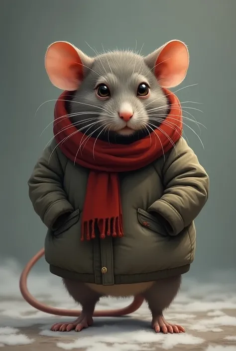 Rat upset with winter clothing 