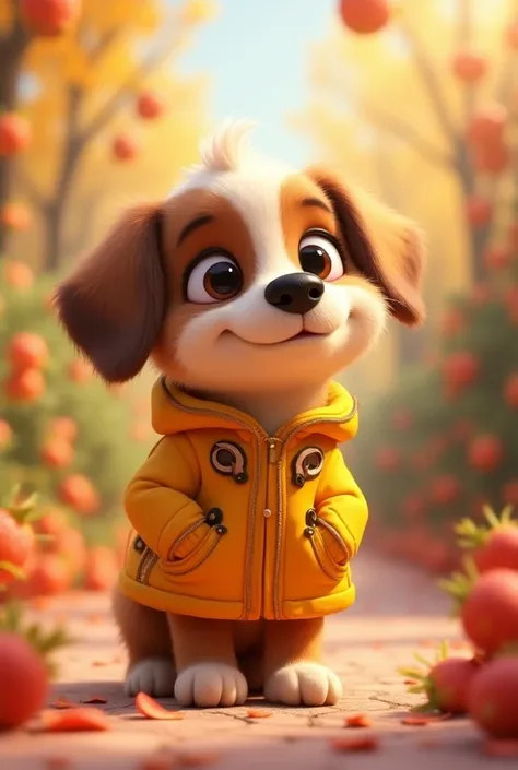 
a  cute
dog in  clothes 3d pixar disney 