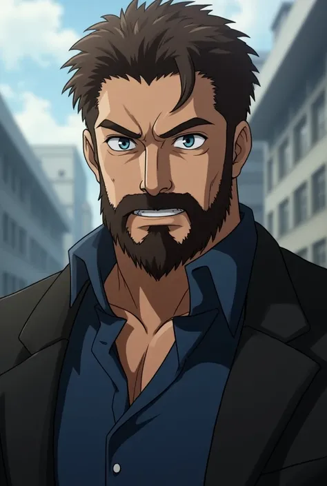  Daisuke Kawata

Appearance : tall and muscular,  with short brown hair and a beard for making .  His eyes are also blue , but têm uma expressão severa.

personality:  Very disciplined , strict and serious ,  is someone who values strength and responsibili...