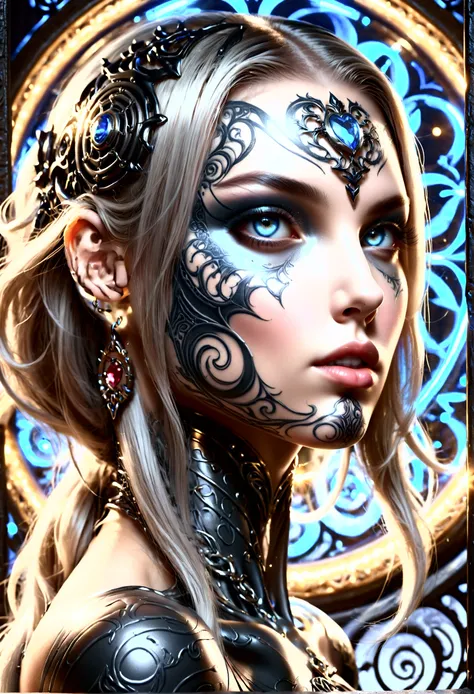 protrait photo, Full body image, beautiful digital artwork, beautiful digital art, detailed beautiful face, 10k high quality detailed art, very beautiful digital art, digital art. highly detailed, beautiful detailed body, illuminated by a circular light th...