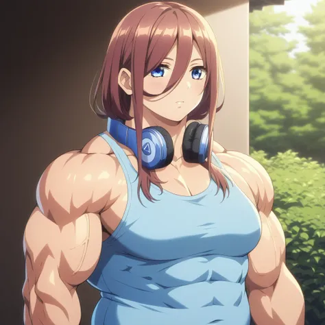 muscular girl, ((((huge)))) girl, (((((flat))))) chest,((((((wide)))))) shoulder, 1girl, ((((thick)))) neck, (((((wide))))) pecs...