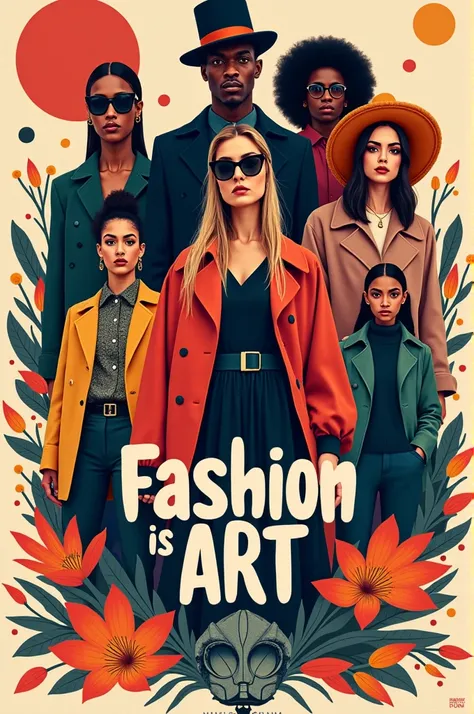  Im doing a presentation .  Can you help me create a poster on the subject: "Fashion is art ",  where the main message is the same as that .