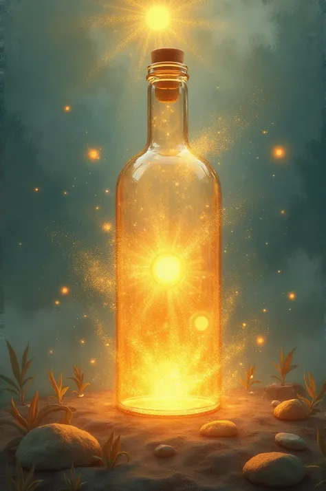 Open the sun from a glass bottle 