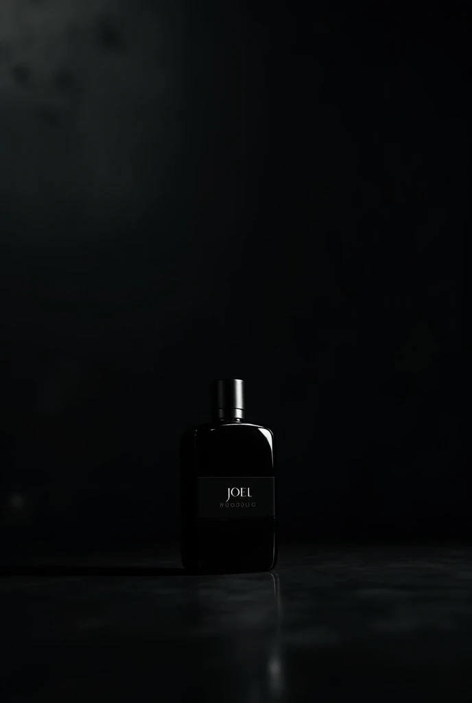 Generate me a black perfume called Joel Produc for a commercial remove the man from behind 
