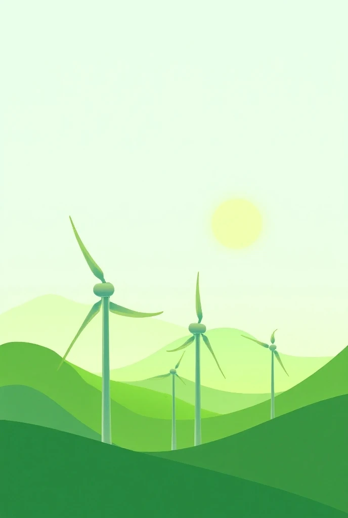 Renewable wind energy
In drawing 
Fine strokes
In the color green
Not realistic