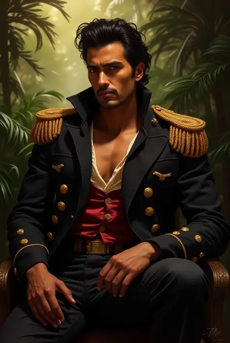 Simon Bolivar posing sensually