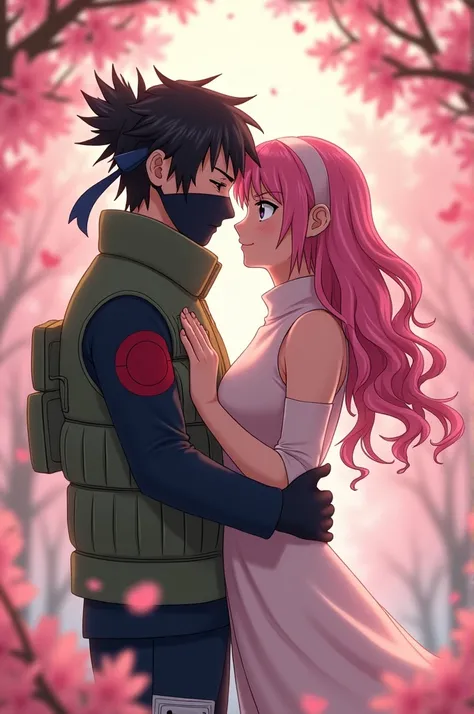 Sakura and Kakashi together as a beautiful couple 