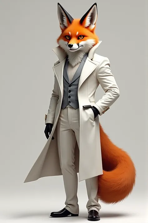 Sheet oc furry red fox and white male designer