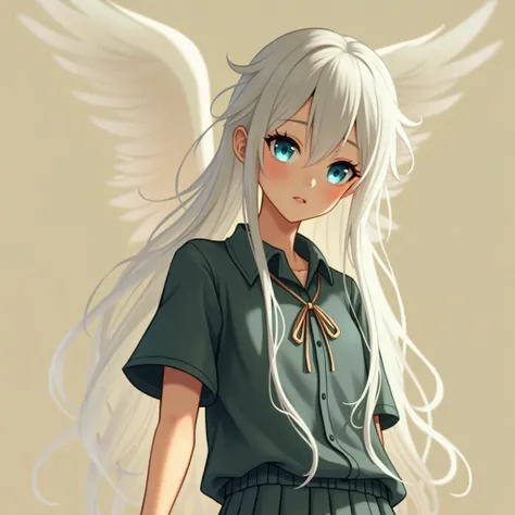 Anime , Blue eyes, Long Hair, White Hair, White Hair, High Quality, 