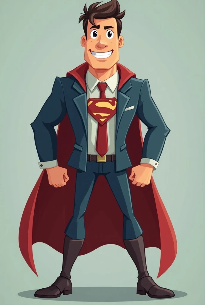 You could give me a cartoon Superhero that visually represents integrity , vocation for service , inclusion,  responsibility with empathy , transparency, collaboration. 
 This in his normal identity must be a bank worker who investigates Financial Fraud an...