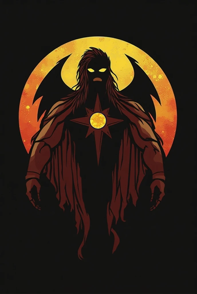 Create a minimalist superhero style badge of the god Ares