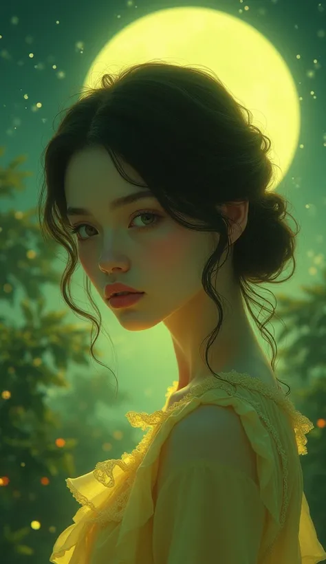 yellow green moonlight girl style