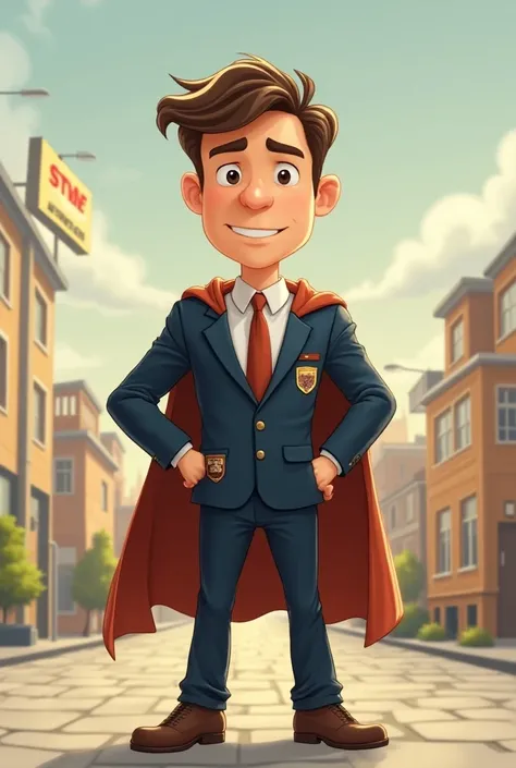 You could give me a cartoon hero that visually represents the  (integrity, vocation for service , inclusion,  responsibility with empathy , transparency, collaboration)
. This in his normal identity must be a bank worker who investigates Financial Fraud an...