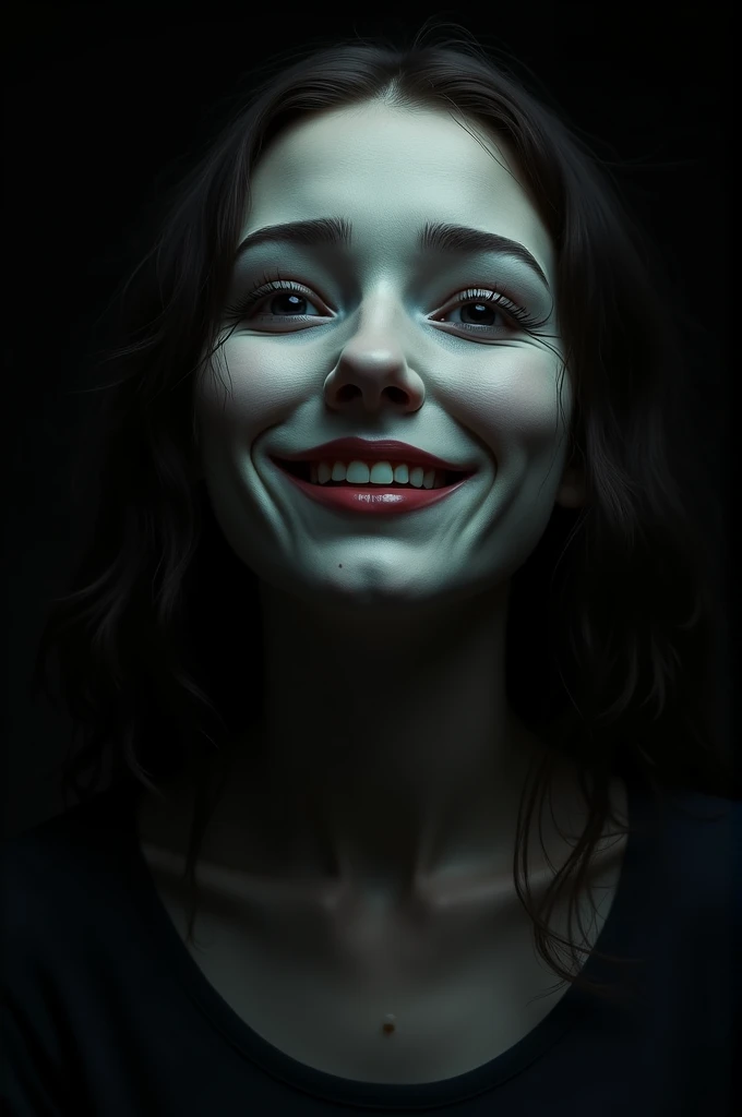 A COVER FOR A BOOK.  In it he portrays a person wearing a mask with a happy face and shows a sad girl underneath the mask. But without showing her .  The background has to be black 
