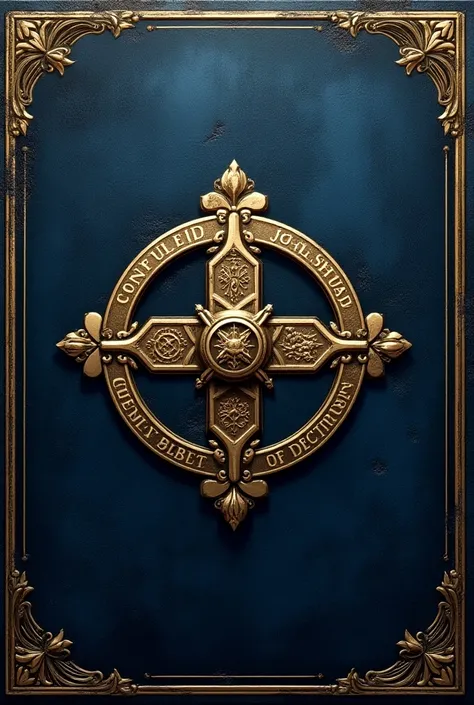 I only want the top of a board game box about the Counter-Reformation ,  I want the logo to have elements related to the Counter-Reformation ,  gold and dark blue are the main colors ,  and the slightly rustic sides as if they were elements of the time Wit...