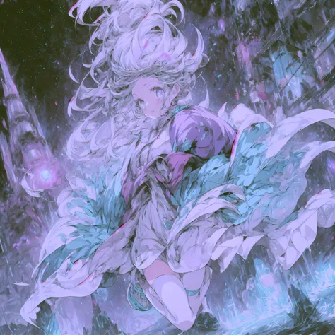 In a futuristic city where neon lights glow in every corner and gravity bends at will, there exists an extraordinary anime girl named Yuki. Her flowing white hair shines like moonlight, swirling around her like a halo, and her large sky-blue eyes seem to h...