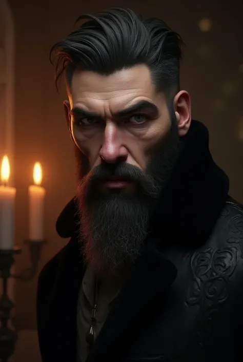  Gothic-inspired bearded mountain man aesthetic , Celtic knot patterns ,  winner of the cgsociety contest intricate ultra-detailed 3D effect incredibly full HD,  Artstation quality , intense look, expressive eyes, ultra-realistic,  Ultra detailed, photorea...