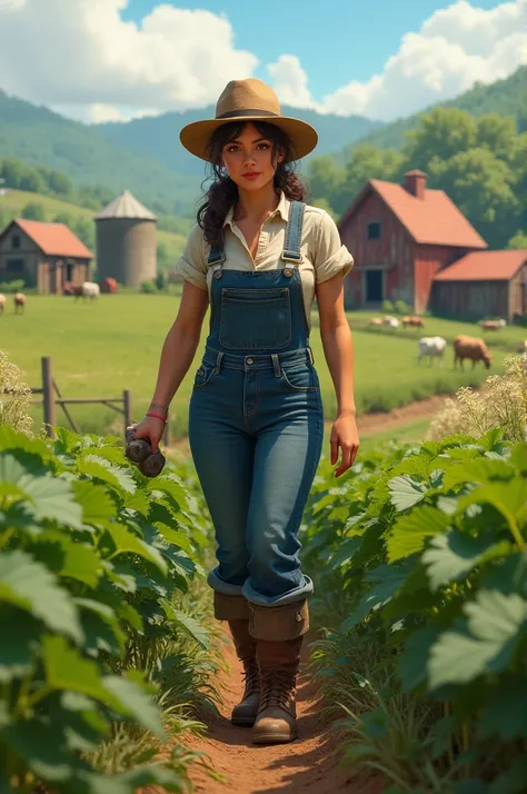 female farmer working on a farm
