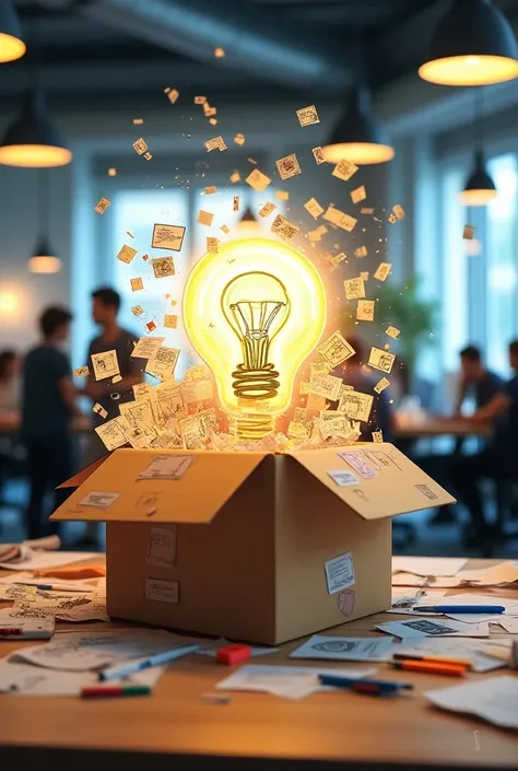 an idea box of innovations in an office at a company under design