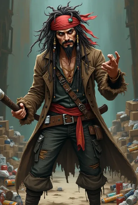 Male mir  captain jack sparrow als garbage pail 